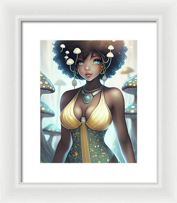 Mushroom fantasy woman  - Framed Print