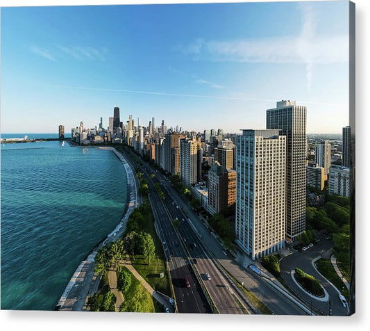 panoramic image of Chicago downtown by lakeshore drive - Acrylic Print