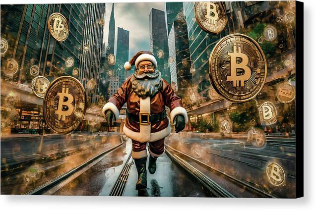 Santa in a Crypto World - Canvas Print