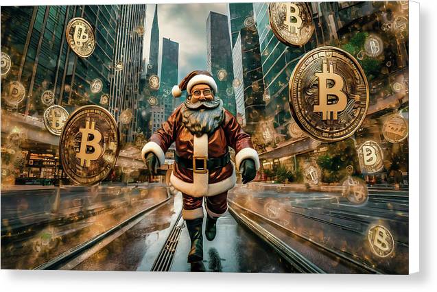 Santa in a Crypto World - Canvas Print