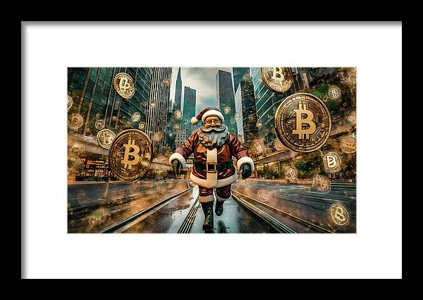 Santa in a Crypto World - Framed Print