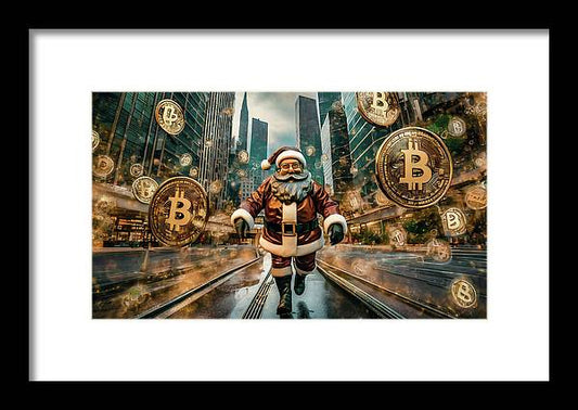 Santa in a Crypto World - Framed Print