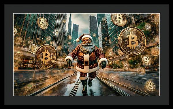 Santa in a Crypto World - Framed Print