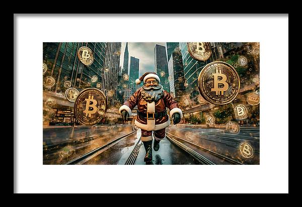 Santa in a Crypto World - Framed Print