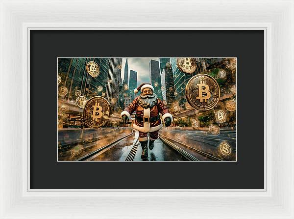 Santa in a Crypto World - Framed Print