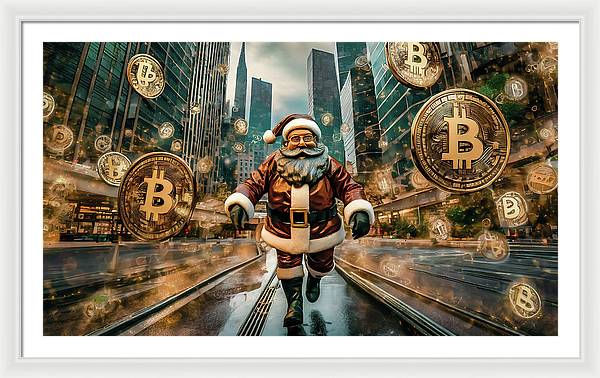 Santa in a Crypto World - Framed Print