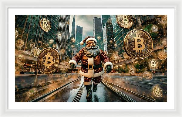 Santa in a Crypto World - Framed Print