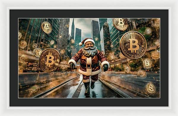 Santa in a Crypto World - Framed Print