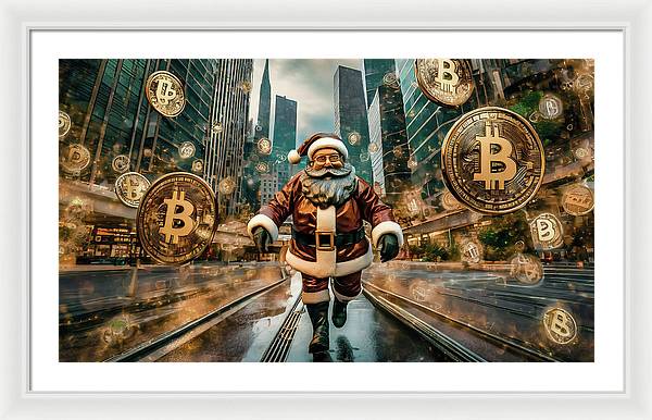 Santa in a Crypto World - Framed Print