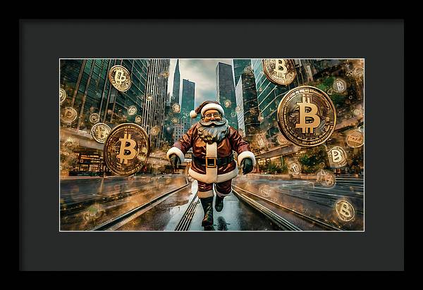 Santa in a Crypto World - Framed Print