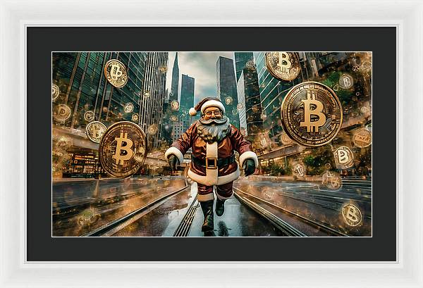 Santa in a Crypto World - Framed Print