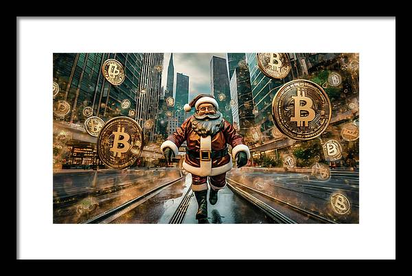 Santa in a Crypto World - Framed Print