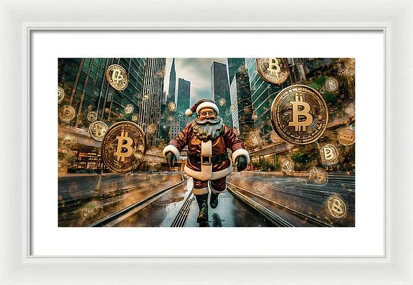 Santa in a Crypto World - Framed Print