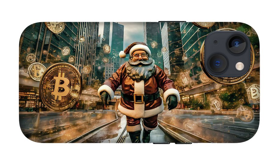 Santa in a Crypto World - Phone Case