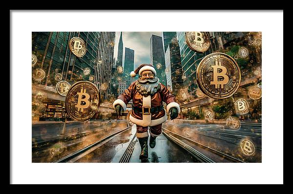 Santa in a Crypto World - Framed Print