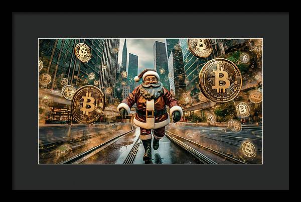 Santa in a Crypto World - Framed Print