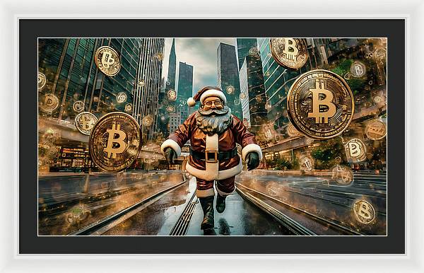 Santa in a Crypto World - Framed Print