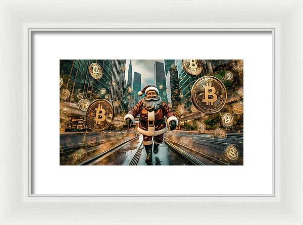 Santa in a Crypto World - Framed Print