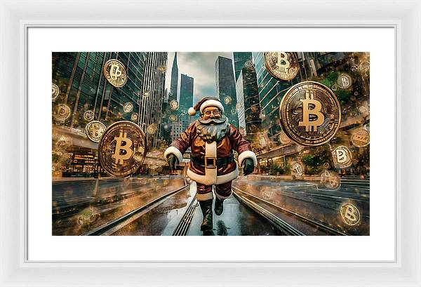 Santa in a Crypto World - Framed Print