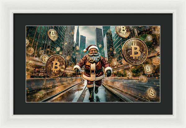 Santa in a Crypto World - Framed Print