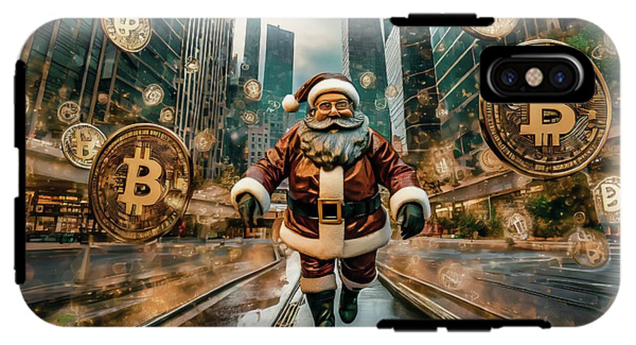 Santa in a Crypto World - Phone Case