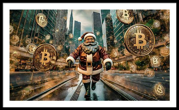 Santa in a Crypto World - Framed Print