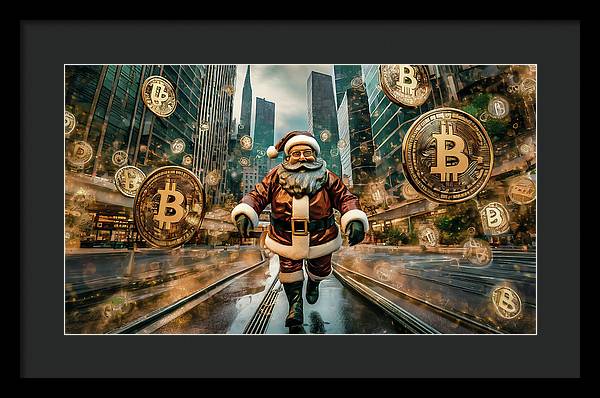 Santa in a Crypto World - Framed Print