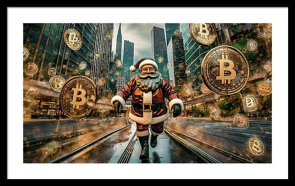 Santa in a Crypto World - Framed Print