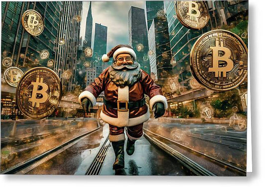 Santa in a Crypto World - Greeting Card