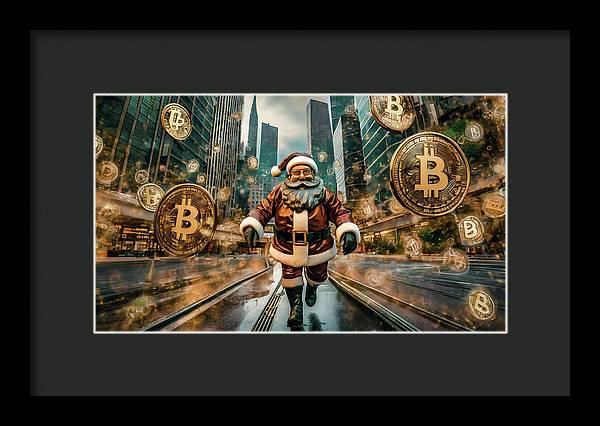 Santa in a Crypto World - Framed Print