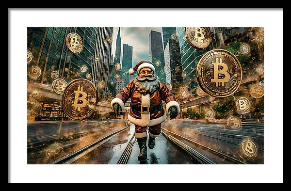 Santa in a Crypto World - Framed Print