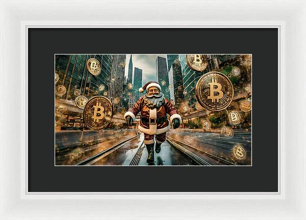 Santa in a Crypto World - Framed Print