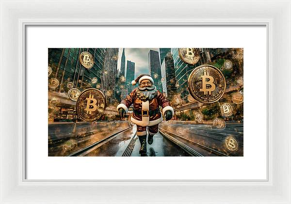 Santa in a Crypto World - Framed Print