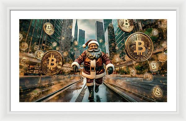 Santa in a Crypto World - Framed Print