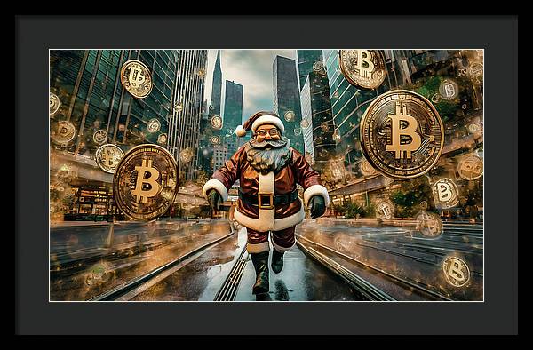 Santa in a Crypto World - Framed Print