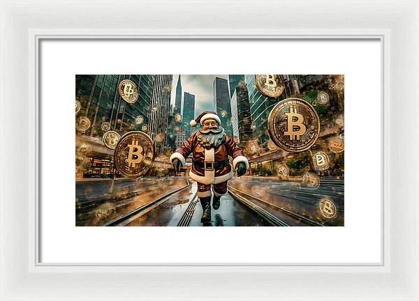 Santa in a Crypto World - Framed Print