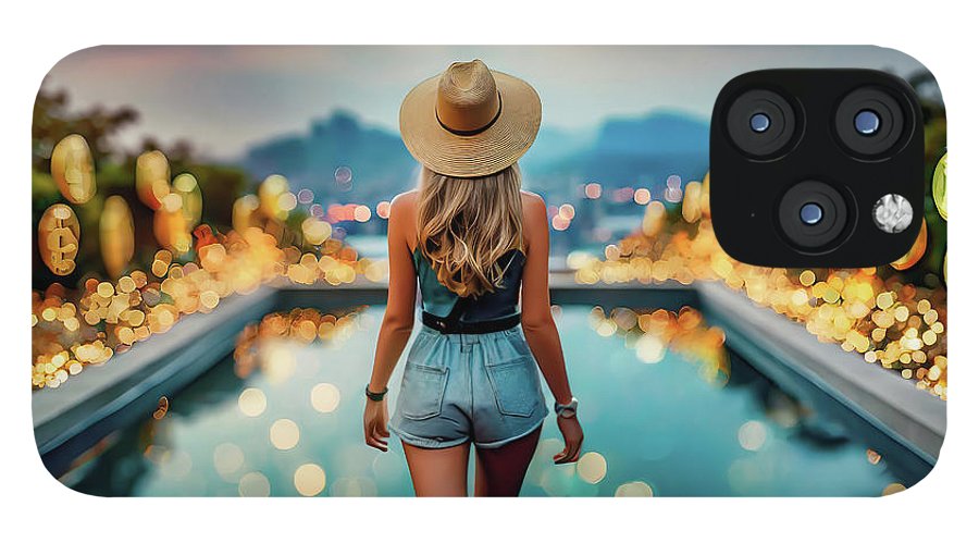Woman Walking In Crypto Pool  - Phone Case