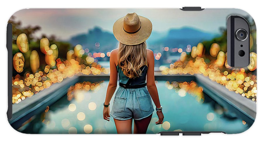 Woman Walking In Crypto Pool  - Phone Case