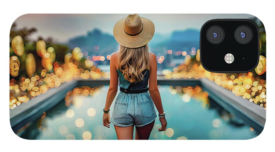 Woman Walking In Crypto Pool  - Phone Case