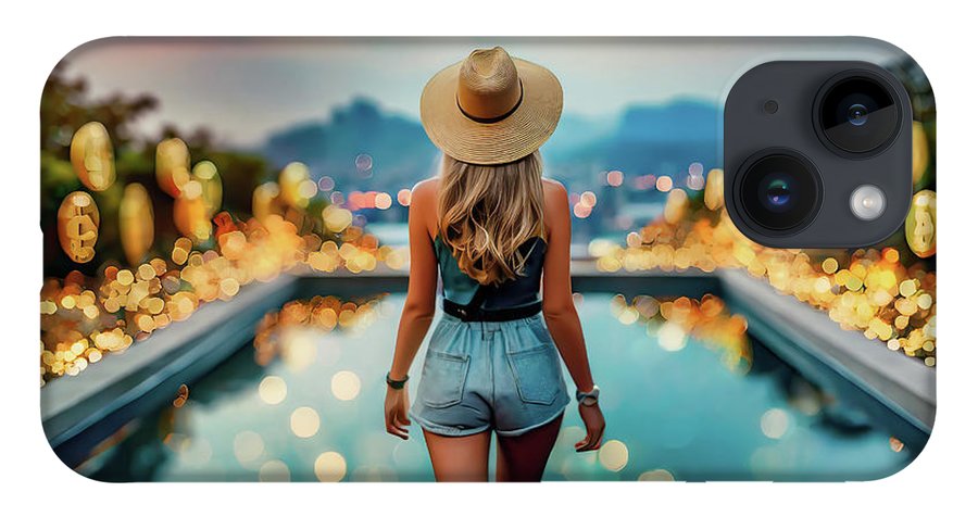 Woman Walking In Crypto Pool  - Phone Case