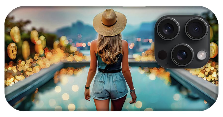 Woman Walking In Crypto Pool  - Phone Case