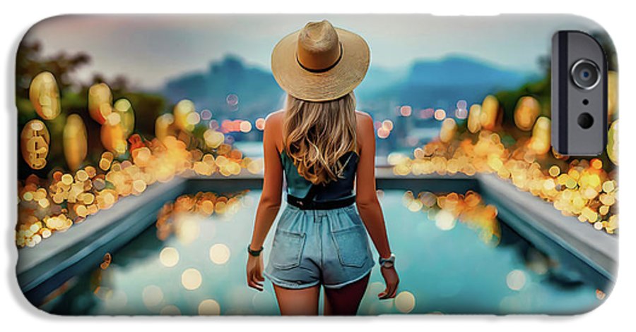 Woman Walking In Crypto Pool  - Phone Case
