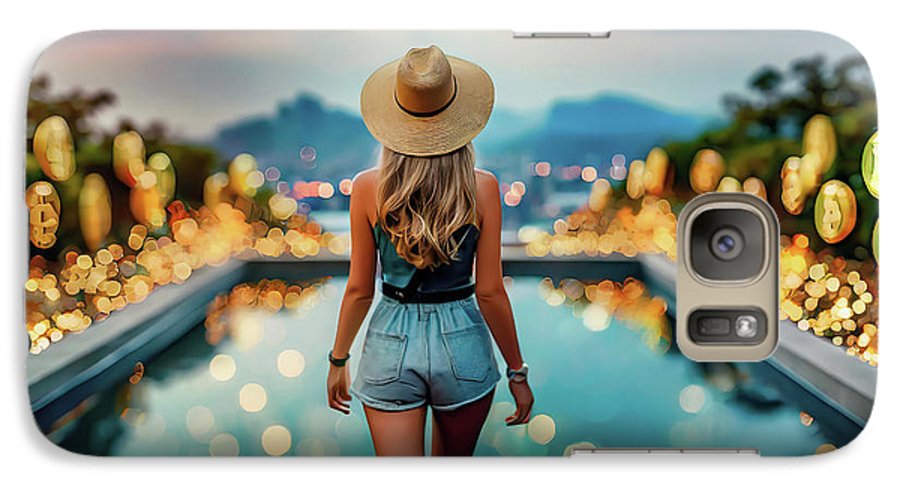 Woman Walking In Crypto Pool  - Phone Case