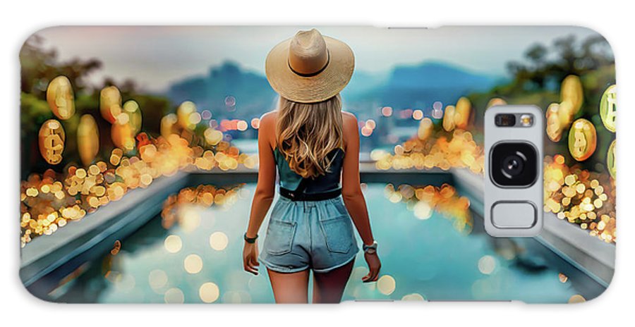 Woman Walking In Crypto Pool  - Phone Case