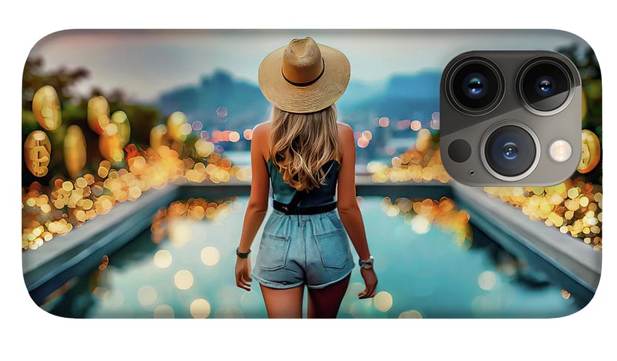 Woman Walking In Crypto Pool  - Phone Case