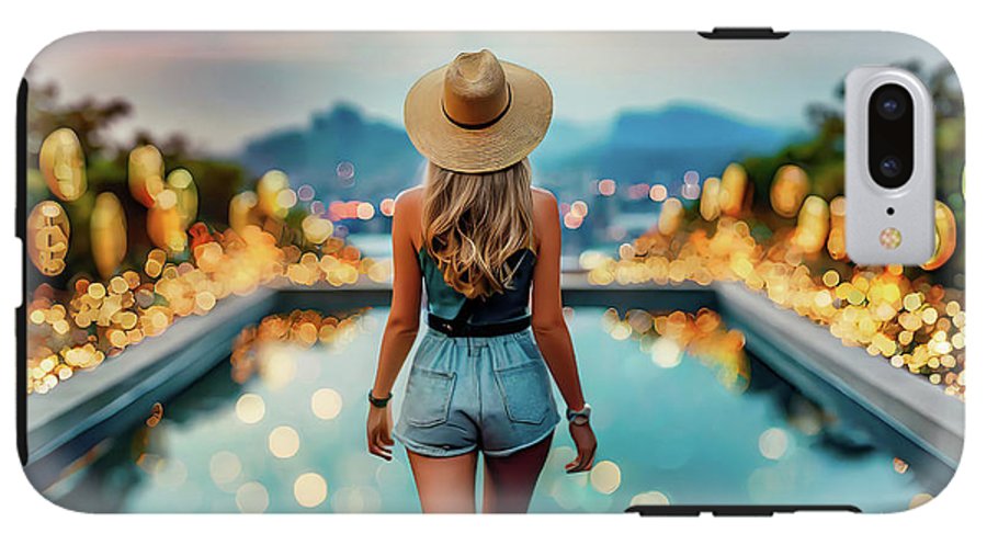 Woman Walking In Crypto Pool  - Phone Case
