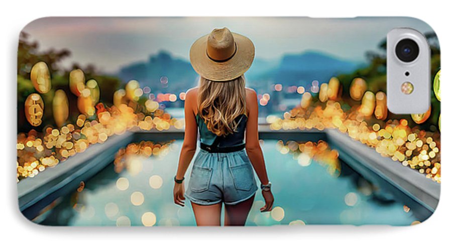 Woman Walking In Crypto Pool  - Phone Case