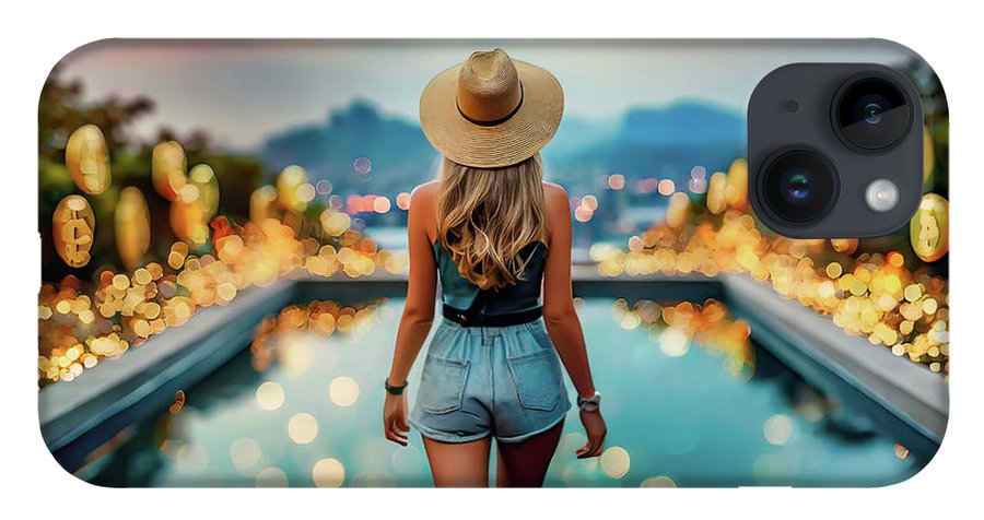 Woman Walking In Crypto Pool  - Phone Case