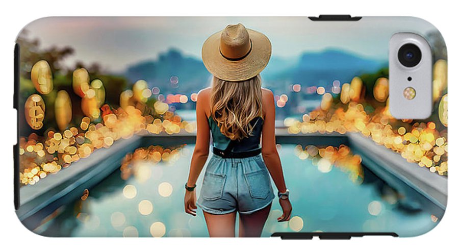 Woman Walking In Crypto Pool  - Phone Case