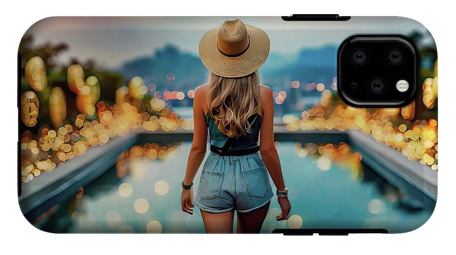 Woman Walking In Crypto Pool  - Phone Case